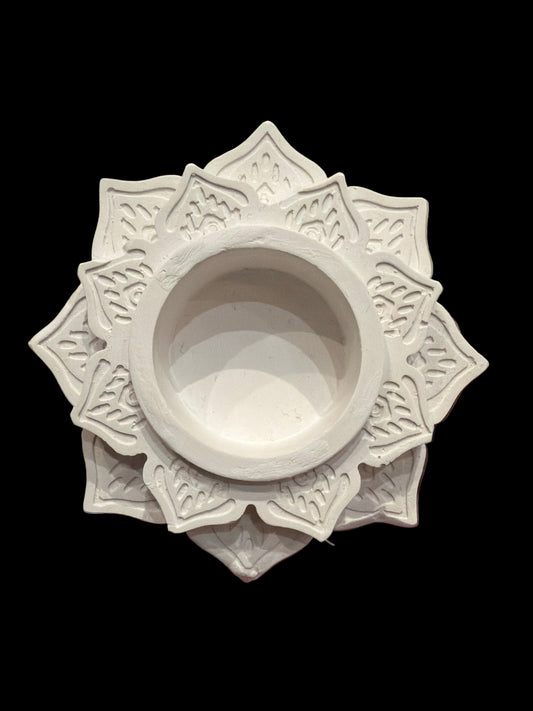 Candelabro flor de loto plana